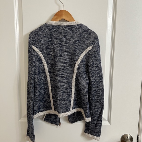 XXS Marled Blue Zip-up Sweater Jacket - Picture 2 of 4